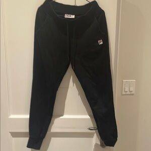 Fila Black Joggers with Elastic Waistband and Tapered Fit
